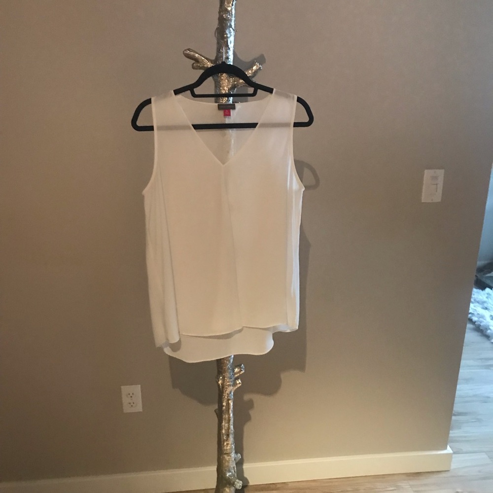 White Vince Camuto Flowy Tank